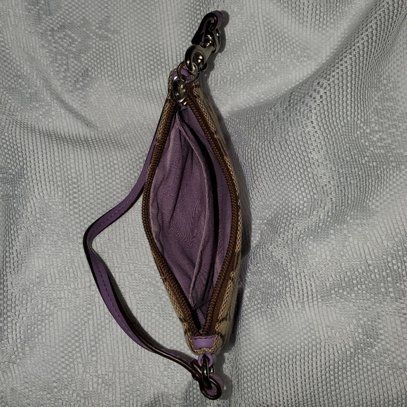 Coach Tan & Lavender Wristlet - Picture 5 of 6